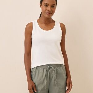 Organic Luxe Cotton White Tank Top